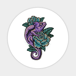 Chameleon flowers Magnet